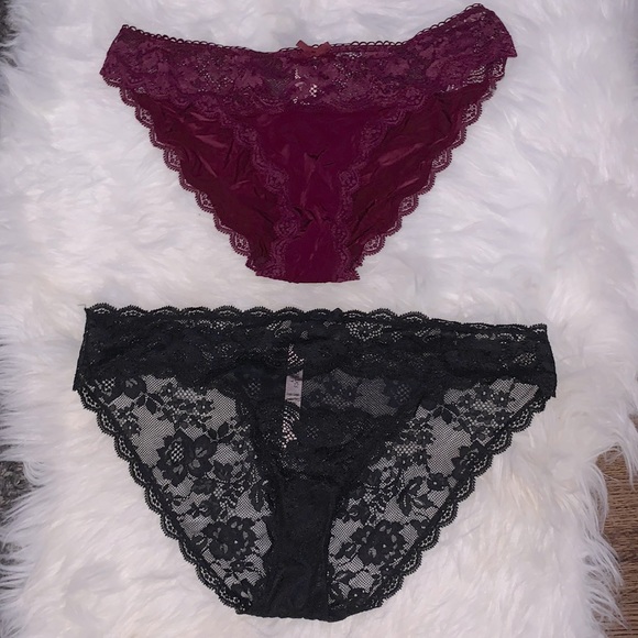 Victoria's Secret Other - Pack of Two Never Worn Victoria’s Secret Panties Maroon and Black Lace